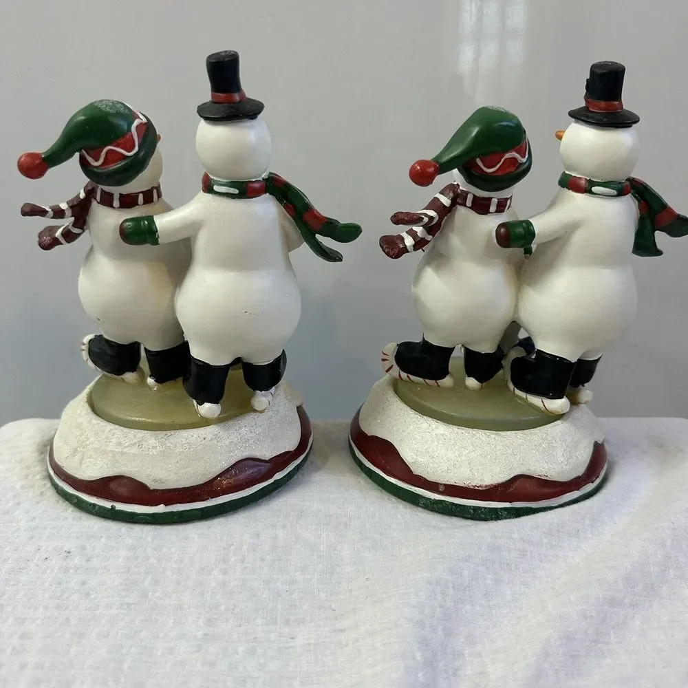 Lot Of 2 Snow Days By Jessica Flick Snowman Stocking Holder Hangers Matching Set